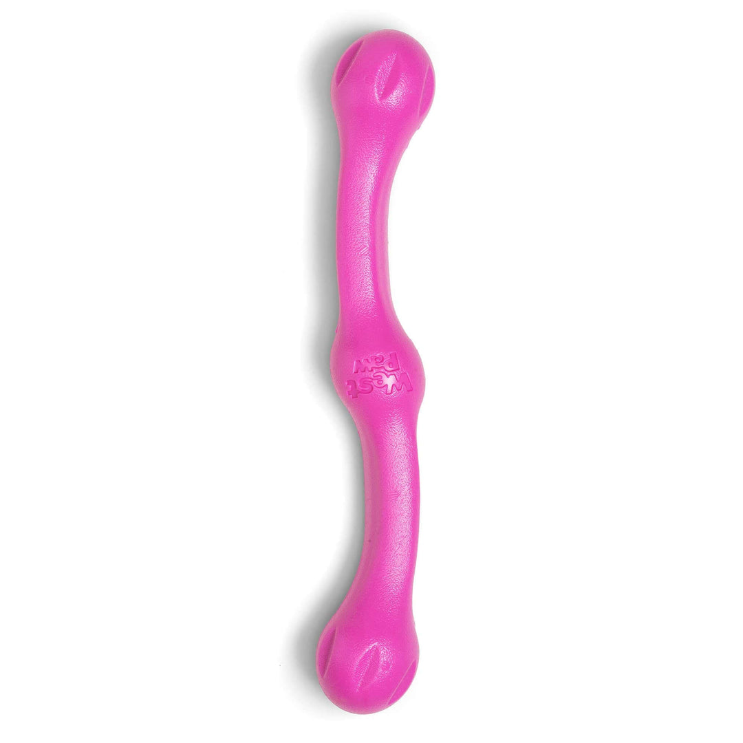 Pink dog toy on a white background