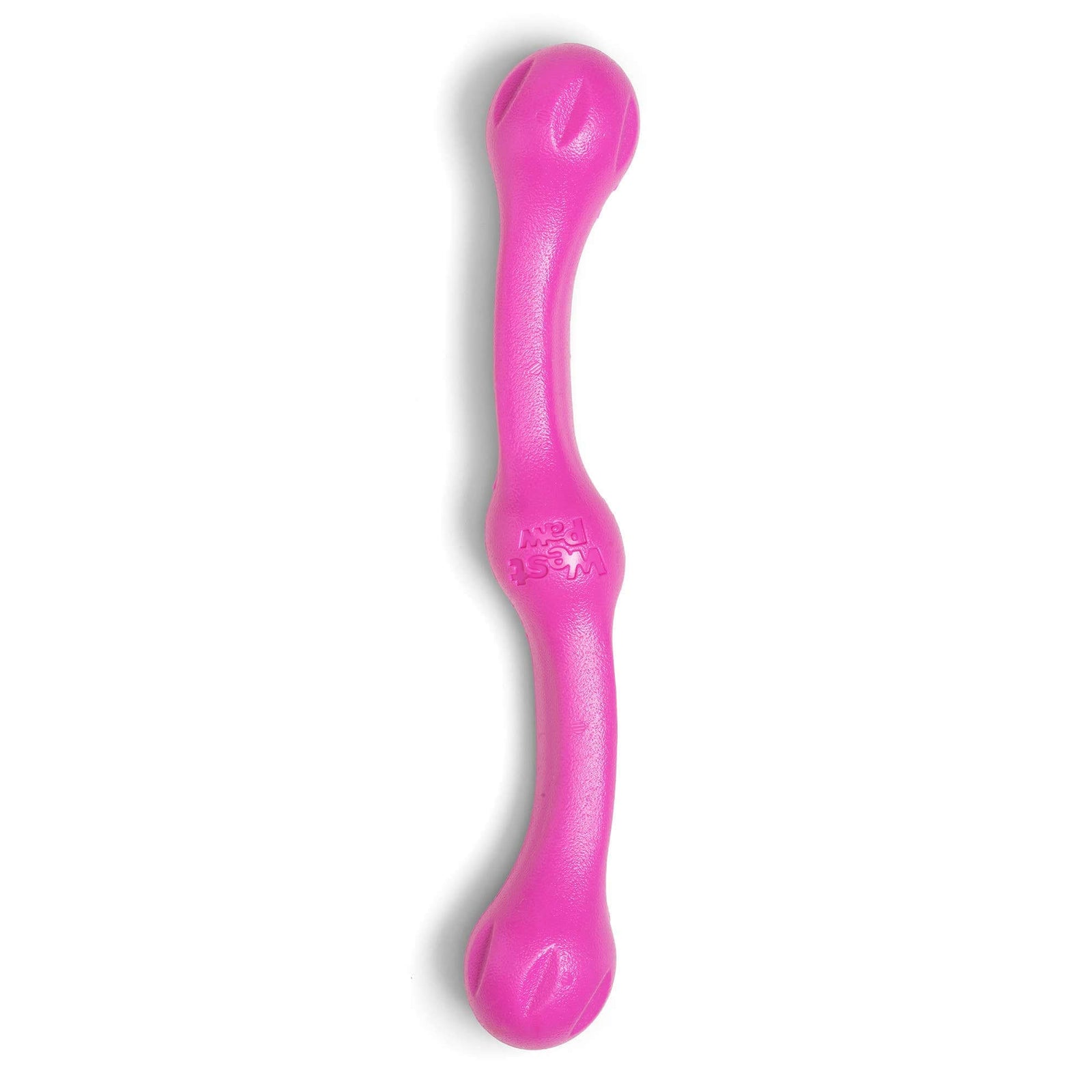 Pink dog toy on a white background